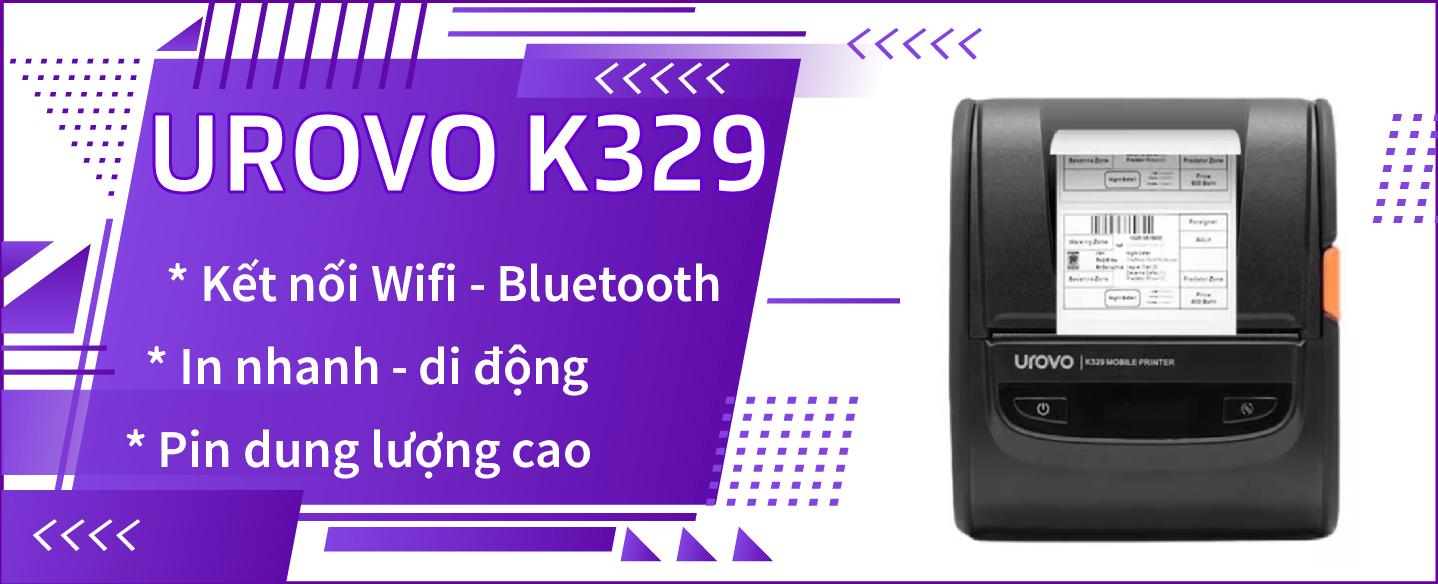 Máy in mã vạch cầm tay Urovo K329 (Bluetooth + Wifi)