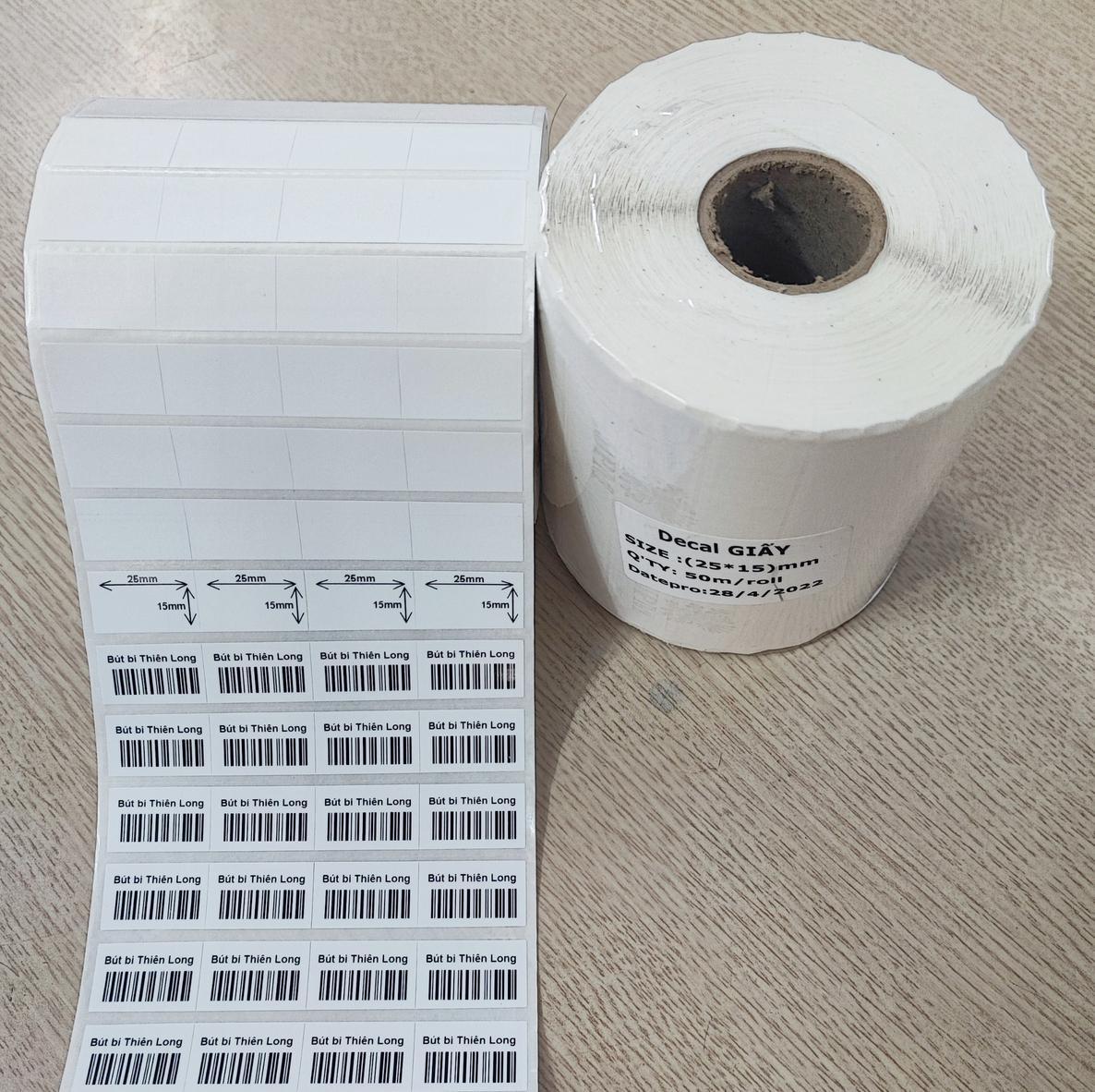 Decal giấy (25x15)mmx50m 4 tem