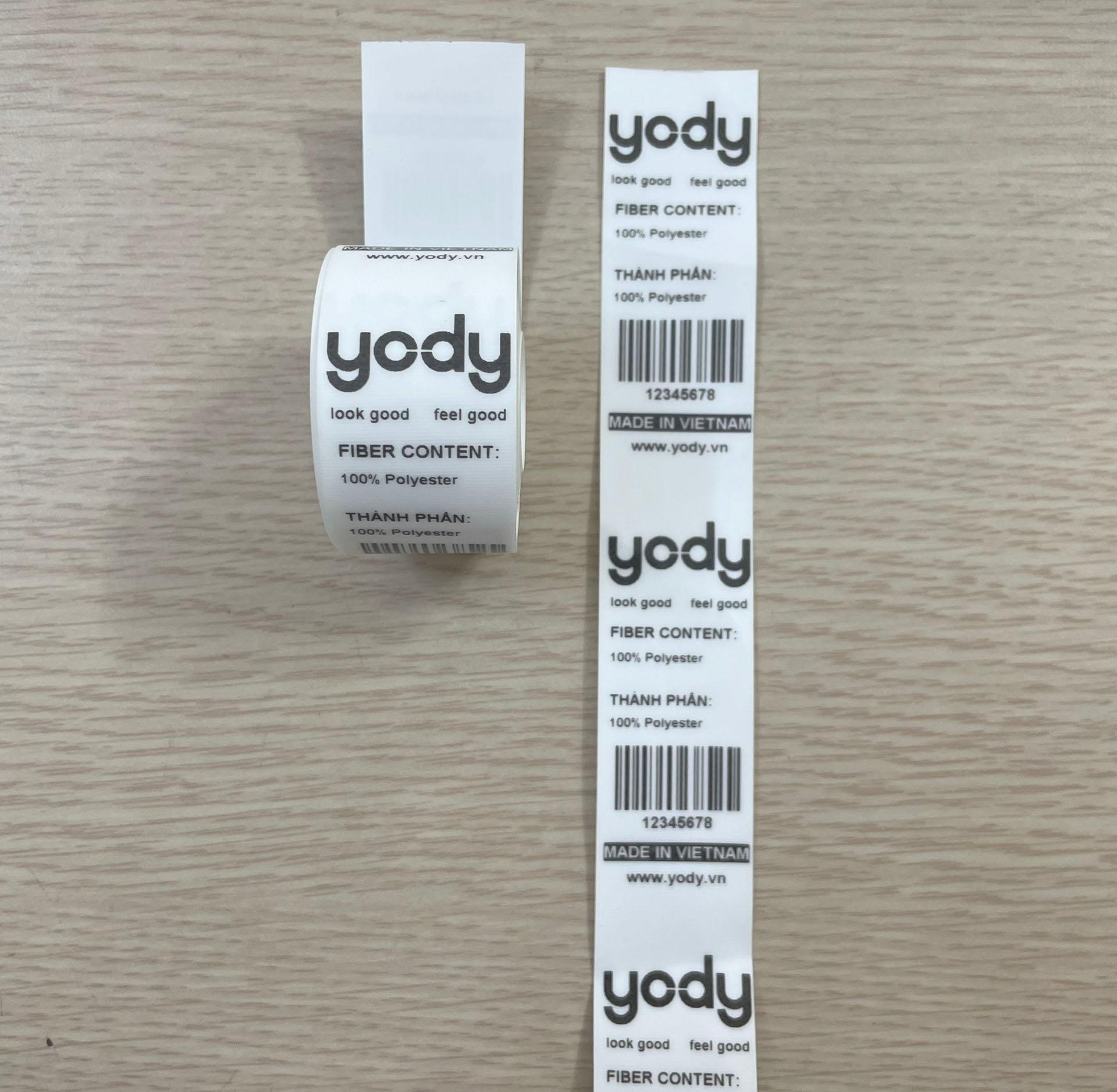 Nhãn Nylon ép nhiệt dạng ủi lên giày