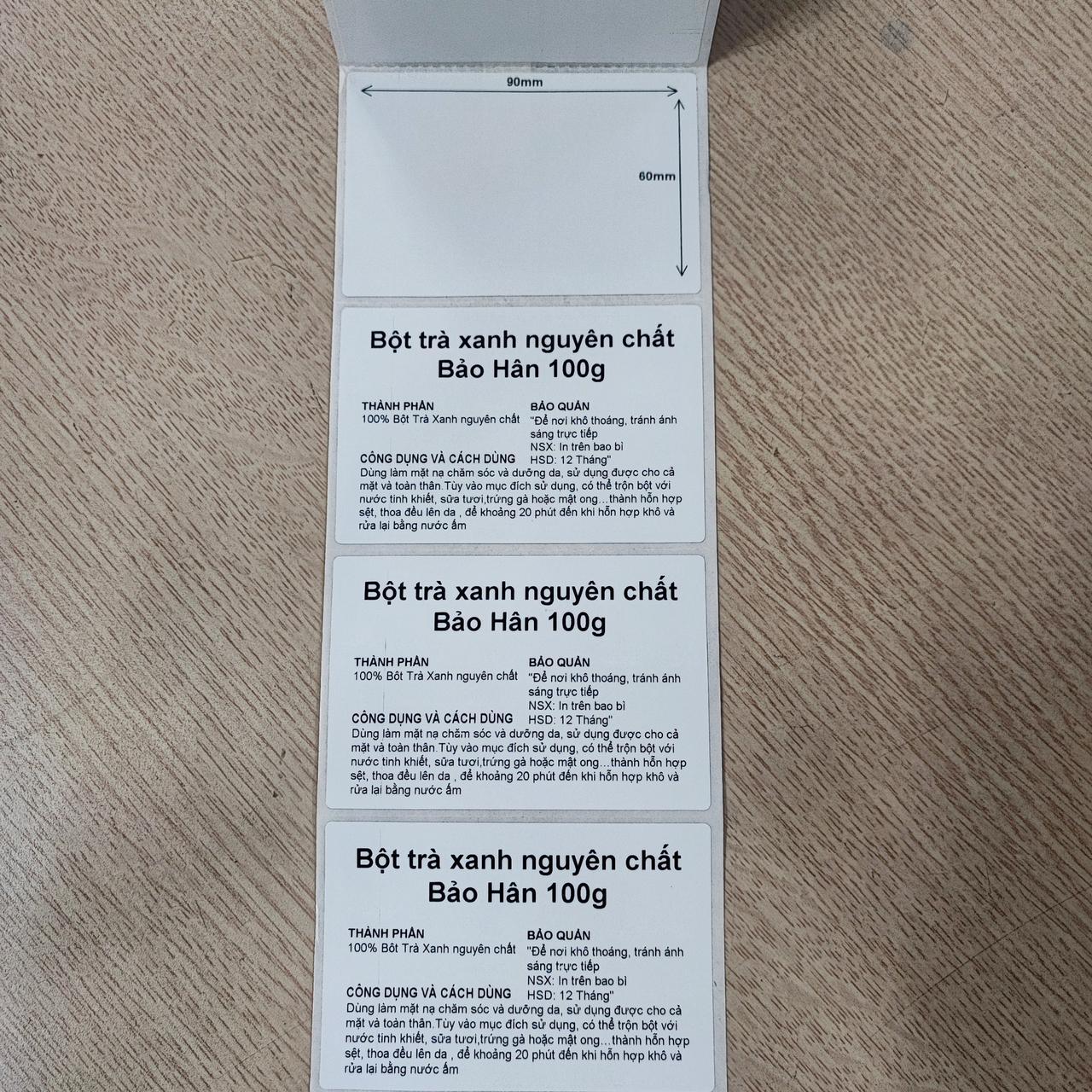Decal giấy (90x60)mmx50m 1 tem