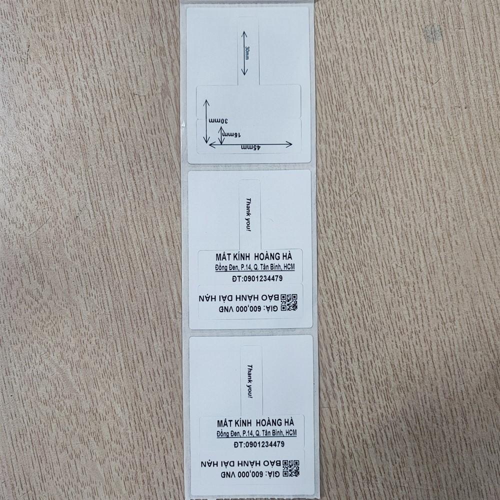 Decal giấy dạng tem nhãn mắt kính (53x68)mm 1 tem