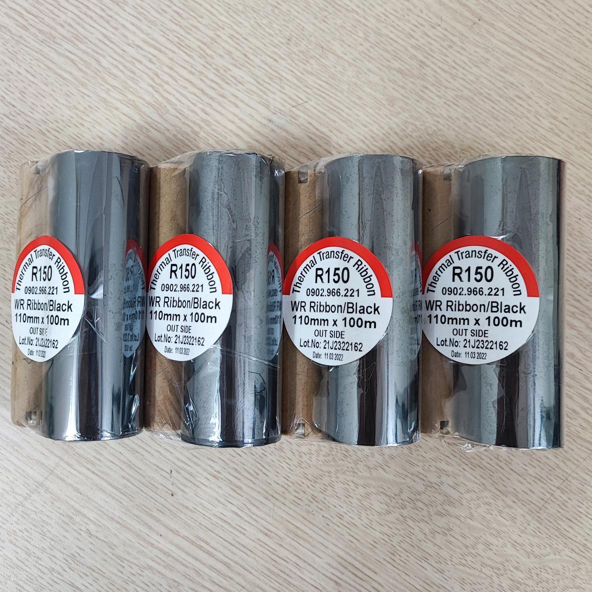 Mực in mã vạch R150 110mmx100m lõi nhỏ 12mm